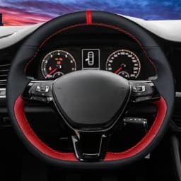 Customize DIY Suede Carbon Fiber Genuine Leather Car Steering Wheel Cover For Volkswagen Golf 7 Mk7 Passat B8 Car Interior