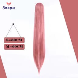 Snoya 60cm/30cm Synthetic Versatile Long Straight Claw Clip Ponytail Extensions for Ancient Costume Design Red Purple Pink Blue