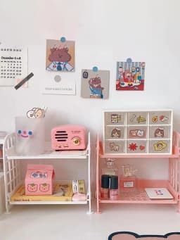High Appearance Horizontal Desktop Storage Shelf Simple Multi-storey Dormitory Storage Shelf Computer Office Available