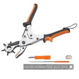 Leather Belt Hole Punch Plier Eyelet Puncher Revolve Sewing Machine Bag Setter Tool Watchband Strap Household Leathercraft