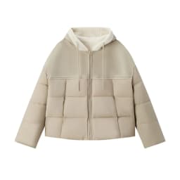Semir Cotton Jacket Women Patchwork Loose Cotton Jacket Retro 2024 Winter New Furry Hooded Puffer Coat Trendy Cotton Jacket