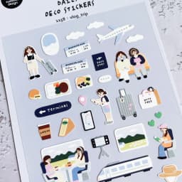 1 pc Korean Import Original Suatelier Happy Trip Paper Stickers Scrapbooking Diy Journal Stationery Sticker Deco Art Supply