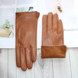 New Ladies Sheepskin Touch Screen Gloves Single Leather Thin Unlined Classic Solid Color Versatile Straight Driving Gloves