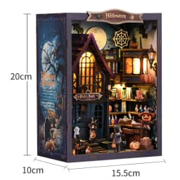 DIY Gothic Book Nook Kit 3D Wooden Miniature Dollhouse with Furniture Handmade Craft Bookshelf Insert Creative Home Decor Gifts