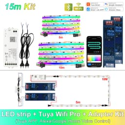 1M-25M Tuya WiFi Addressable LED Strip Lights Kit WS2811 SPI RGBIC Dream Color LED Tape 24V Pixel Strip For Home Decor