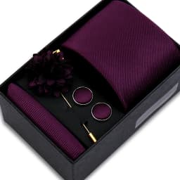 Top Quality Solid Color Ties Hanky Cufflinks Brooch Set Elegant Jacquard Necktie For Men Business Wedding In Gift Box Gravatas