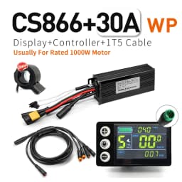 Ebike Sine WaveDisplay Controller 17A26A30A Three-Mode 24V/36V/48V with Learning Function S866 LCDColor Display 350W-1000W Motor