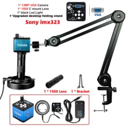 NICE-Power 48MP 4K Digital Microscope,Ultra High Resolution HDMI USB Microscope Camera 150X Lens for Industrial QC PCB Soldering