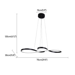 GreeLustr Modern Chandelier Pendant Light Acrylic Note Dimmable Led Ceiling Lamp Dining Living Room Hotel Decor Hanging Fixture