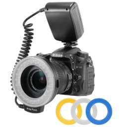 RF-550D 48 Macro LED Ring Flash Light With 8 Adapter Ring For Nikon Canon Pentax Olympus Panasonic DSLR Camera aro de luz Kits
