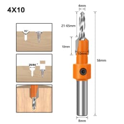 8/10mm high-quality high-speed steel woodworking countersunk end milling cutter drill bit, disassembly woodworking milling tool