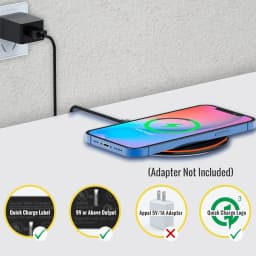 Ultra thin Wireless Charger Pad Stand Mobile Phone Fast Charging Station For iPhone 17 16 15 14 13 12 11 Samsung S24 S23 Xiaomi