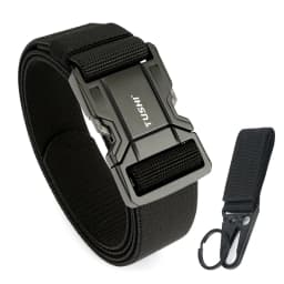 VATLTY New Elastic Casual Belt for Men Quick Release Metal Buckle Tactical Outdoor Girdle Adjustable Blue Hiking Belt Male