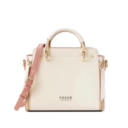 FOXER Split Leather Shoulder Bag Women Top Handle Handbag Female Large Capacity Tote Bag Simple Luxury Crossbody Purse