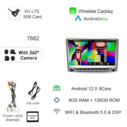 7862 720P Auto Android 13 12G+256G Car Radio GPS Player 4GB Carplay Navigation Autoradio For Porsche Cayman 911 987 Boxster 997