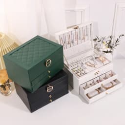 Luxury Jewelry Box Multi-layer Leather Jewelry Storage Box with Drawers Large Capacity Organizer for Earrings Rings Necklaces