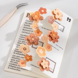 Journal GO Mini Flower Hard Card Sticker Set 90 Sheets of Floral & Plaid Patterns for Journaling Scrapbooking and DIY Crafts