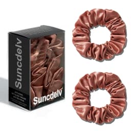 2PCS 100% Natural Silk Solid Color Hair Ties High Quality Hair Scrunchies Women Big Hairbands Hair Accessories 22Momme