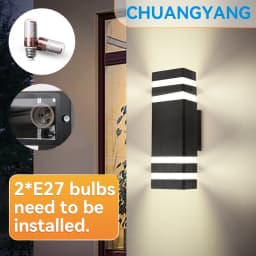 CHUANGYANG Replace E27 Bulb Led Wall Light Outdoor IP65 Waterproof Porch Light Indoor Wall Lamp Decoration For Hallway Bedroom