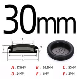14mm-150mm Hole Diameter Black Single Sided Protective Coil Sealing Rubber Ring Wiring Grommets Hole Plug Gasket