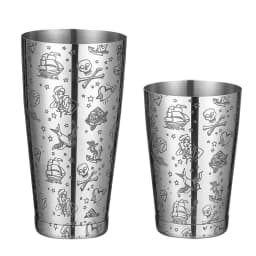 Stainless Steel Boston Shaker Bar Shaker with Different Surface Finish -2 Piece Cocktail Shaker, 15-Ounce and 25-Ounce