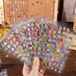 30 Sheets Cartoon Letter Stickers Colorful A-Z Alphabet PET Waterproof Decals For Journaling Scrapbooking Gift Decor Labeling