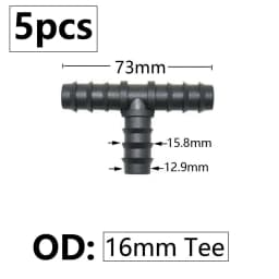 5pcs 16/20/25mm PE Pipe Barb Connector Straight Tee Elbow Plug Garden Water Hose Reducing Splitter Joint Drip Irrigation System