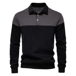Spring Long Sleeve Polo Collar Sweatshirt Men's Casual Premium Top