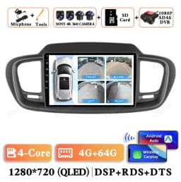 Android 15 Car Radio For Kia Sorento 3 2015 2016 2017 2018 Multimedia BT GPS 5G WIFI Navigation 4G LTE Head Unit Video Player