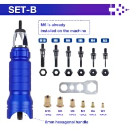 M3-M10 Rivet Nut Gun Electric Rivet Nut Gun Conversion Head Rivet Nut Tool Pull Rivet Gun Cordless Rivet Gun, For Electric Drill