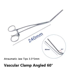 Atraumatic Jaw Tips Vascular Clamps Aortic Exclusion Clamp stainless steel Cardiovascular surgical instruments