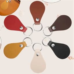 10 PCS Leather Keychain PU Leather Key Fobs With Rivets And Keychain Ring Sublimation Keychain Blanks