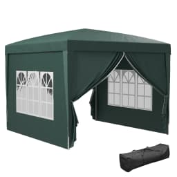Outsunny 3 x 3(m) Pop Up Gazebo, Water and UV Resistant Party Tent Camping Canopy Marquee with Carry Bag, Black
