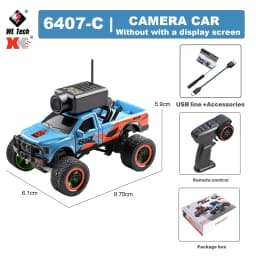 WLtoys 6407 6407-C 1/64 RC Camera Car 4x4 Off-road Big-wheel Climbing Crawler 2.4G Remote Control with Display Screen Vehicle