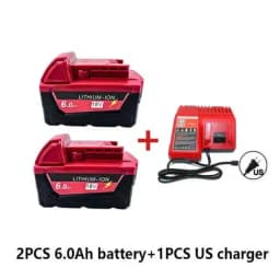 M18 For Milwaukee 18V Power Tool Battery, Charger BR XC M18B5 48-11-1860, Built-in 18650 Power Tool Battery 6.0Ah/9.0Ah/12.0Ah
