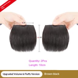 2Pcs Synthetic Short Straight Pad Invisible Hair Extension Lining of Hair Top Side Cover Hairpiece for Women