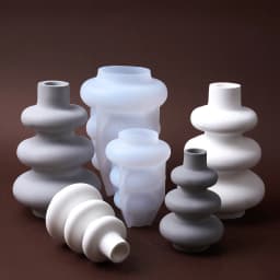 Irregular Vase Silicone Mold DIY Nordic Circle Straight Flower Arrangement Craft Making Plaster Resin Casting Molds Home Decor