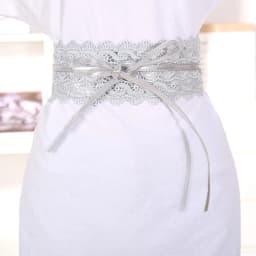 Boho Style Soft Lace Waist Belt Wide Self Tie Bow Tie Belt Wrap Around Cinched Waistband Corset Belt for Dresses