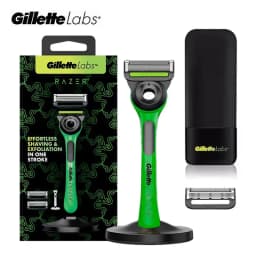 Gillette Labs Razor Aurora Series Flexdisc Manual Safety Shaver Shaving Machine 2pcs 5-Layer Blade Refills with Magnetic Stand