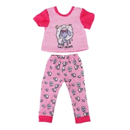 Cute Doll Pattern Pajamas for18inch doll&43 cm Reborn doll Flannel Homewear Set with Cartoon Design, Cozy Sleepwear Loungewear