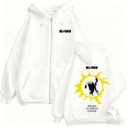 Rusian Rock Band Kino Viktor Tsoi Face Graphic Zipper Hoodie Blood Type Merch Zip Up Hoodies Men Vintage Oversized Zip Up Jacket