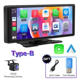 HIPPCRON 10.26" Portable Car Stereo, Wireless CarPlay & Android Auto Touch Screen GPS Navigation FM Multimedia Player