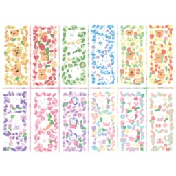 IMOON 12 Sheets Cute Shiny Laser Ribbon Stickers for Photo Albums Frame DIY Crafts Poster Decoration Scrapbook Planners