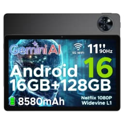 DOOGEE U11 2 in 1 Tablet PC 16GB(4+12) 128GB 11" Ultra-clear 90Hz Display Unisoc T606 8580mAh Battery Android 16 Widevine L1
