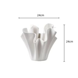 Ceramic Handicrafts Geometric Pleated Patterns Three-dimensional Flowerpot Wrinkled Flower Vase Home Decoration Accessories