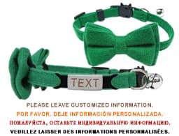 Personalized Cat Collar Name ID Bowknot Safety Breakaway Bow Tie Buckle Plaid Chihuahua Necklace Elastic Adjustable Dog Collar