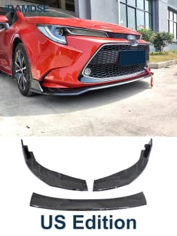 Front Bumper Spoiler for Toyota Corolla Sedan 2019-2023 Protector Plate Lip Body Kit Carbon Surface Decorative Strip Chin Shovel