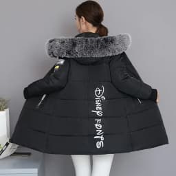 Parkas Women 2026 Winter Jacket Coat High Quality Hooded Fur Collar Outwear Female Parka Thick Cotton Padded Female Overcoat