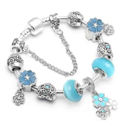 2024 Trendy Silver Cokor Love Key Charm Bracelet With Murano Glass Beads Bracelets For Women Wife Jewelry Pulseras Dropshipping