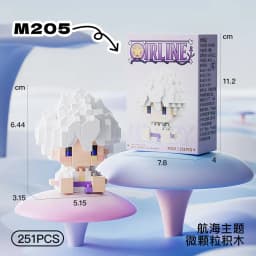 ONE PIECE Sun God Nika Luffy Micro Building Block Chopper Ace Buggy 3D Anime Model Assembly Mini Bricks Figure Toys For Gift